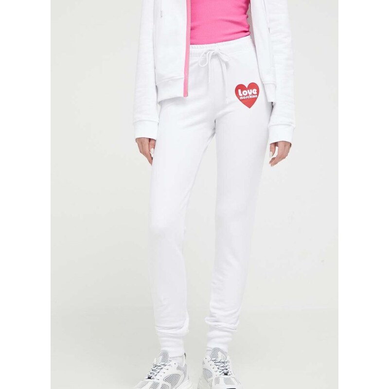 Спортен панталон Love Moschino в бяло с принт