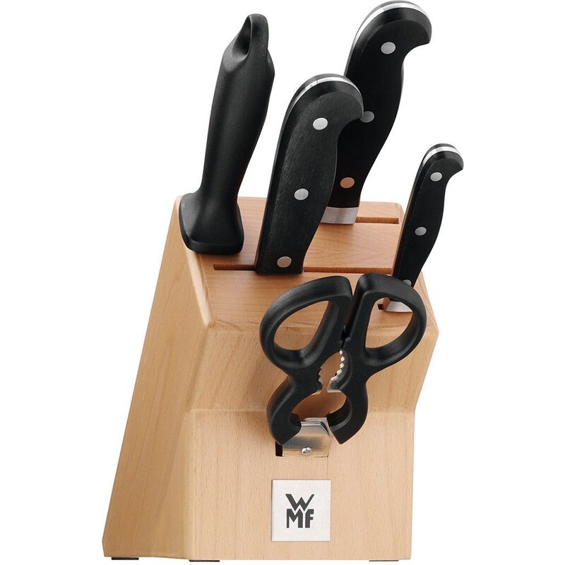 WMF Комплект ножове с точило и ножица Spitzenklasse Plus (6 броя)