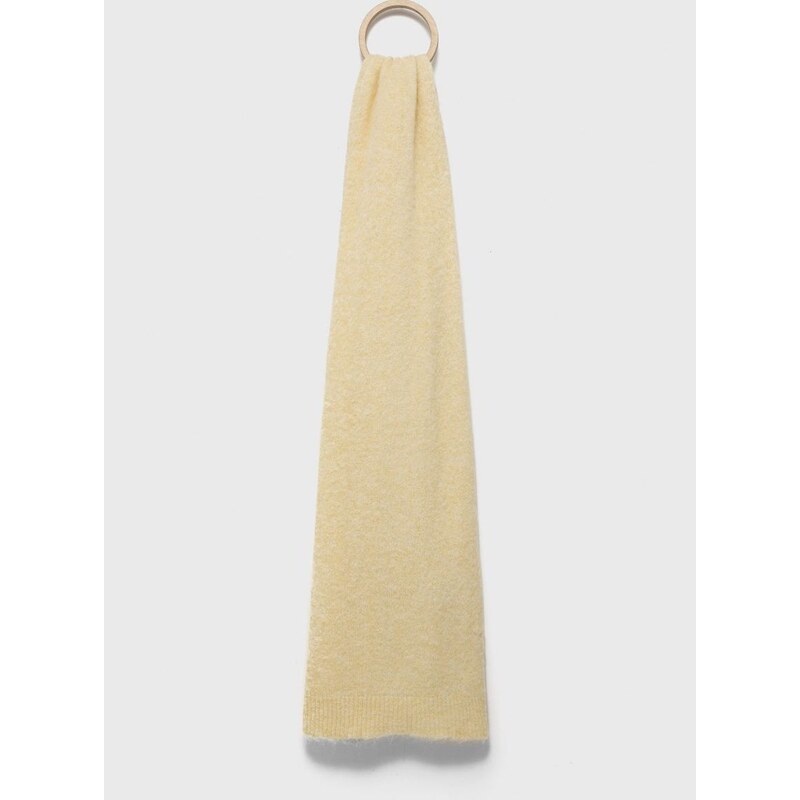 Вълнен шал American Vintage в жълто с изчистен дизайн