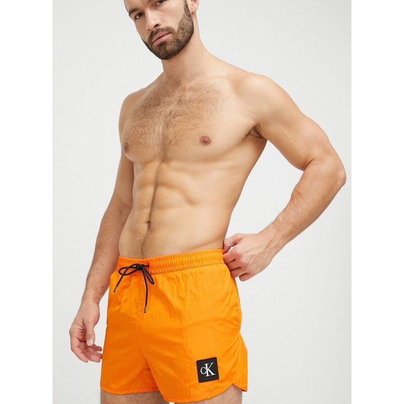 Плувни шорти Calvin Klein в оранжево