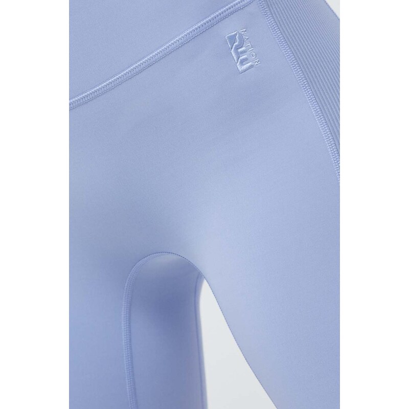 Къс панталон за трениране P.E Nation Free Play в лилаво с изчистен дизайн с висока талия
