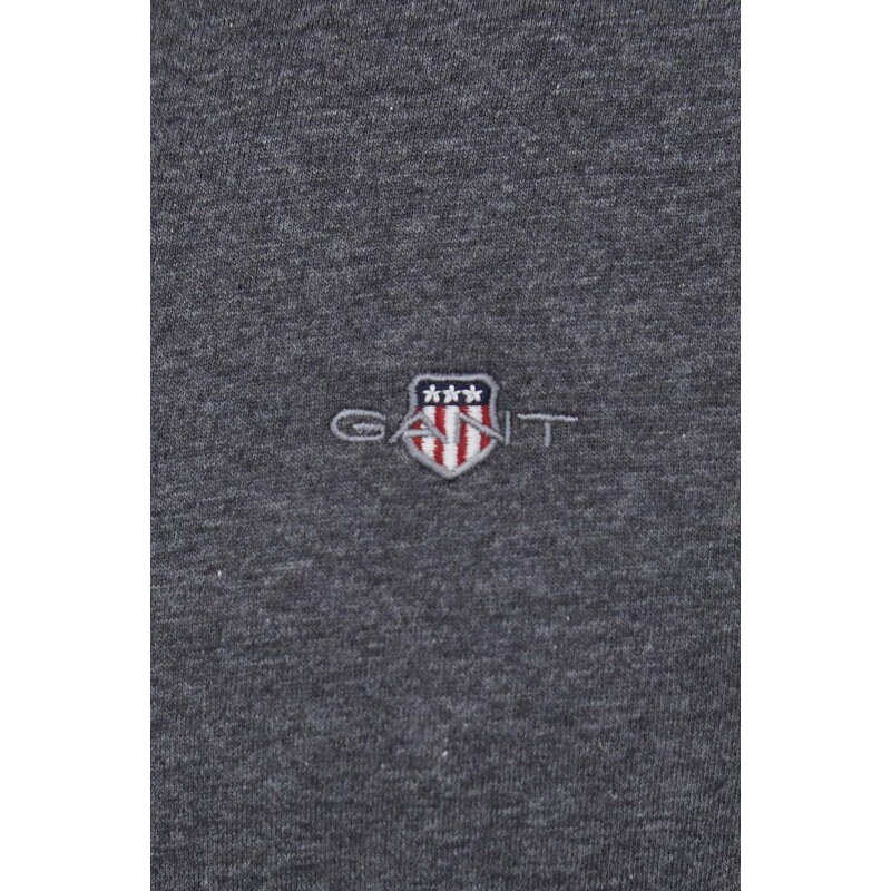 Памучна тениска Gant в сиво с изчистен дизайн