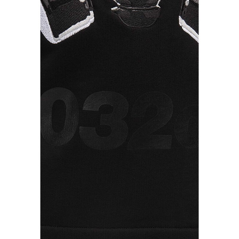 Памучен суичър 032C Oversized Mask Hoodie FW22-C-2040 BLACK в черно с качулка с принт