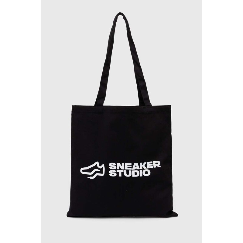Памучна чанта SneakerStudio в черно