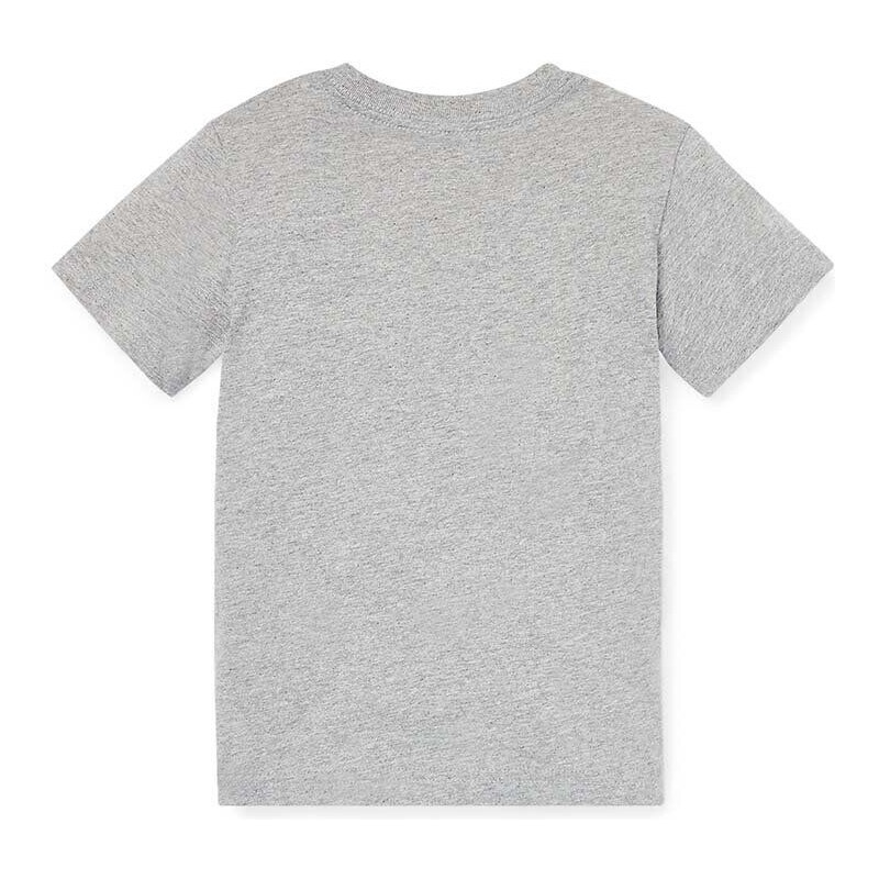 Детска памучна тениска Polo Ralph Lauren в сиво меланж на