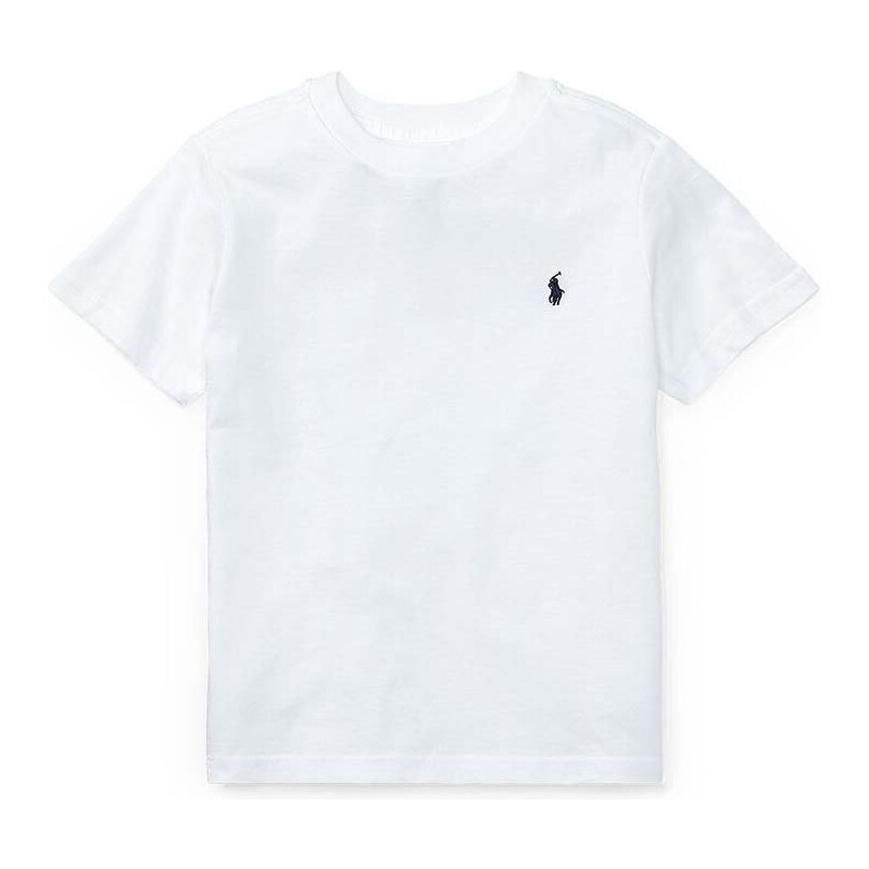 Детска памучна тениска Polo Ralph Lauren в бяло с изчистен дизайн