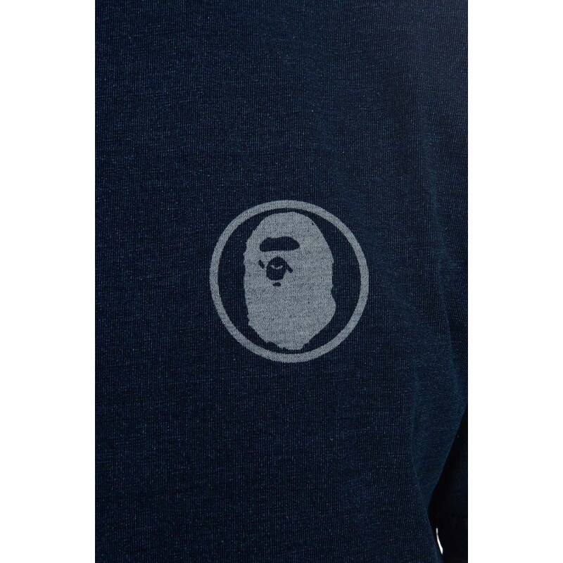Памучна тениска A Bathing Ape в синьо с принт