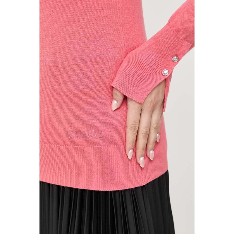 Пуловер Guess ELINOR дамски в розово от лека материя W2YR30 Z2V62