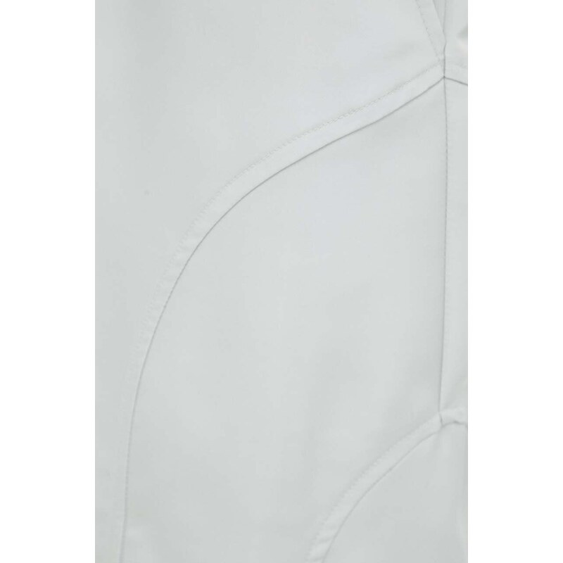 Панталон Gestuz Bina в сиво с широка каройка, с висока талия
