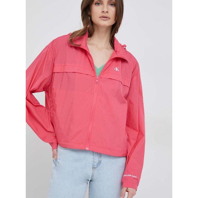 Ветровка Calvin Klein Jeans в розово с преходна изолация