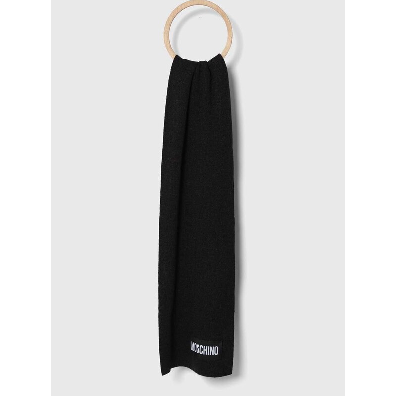 Кашмирен шал Moschino в черно с меланжов десен