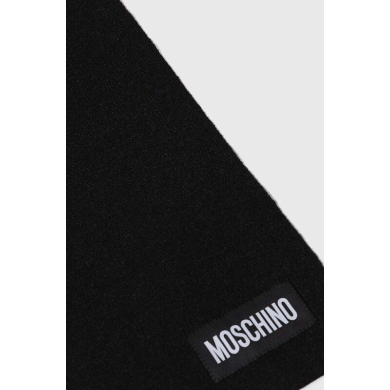 Кашмирен шал Moschino в черно с меланжов десен