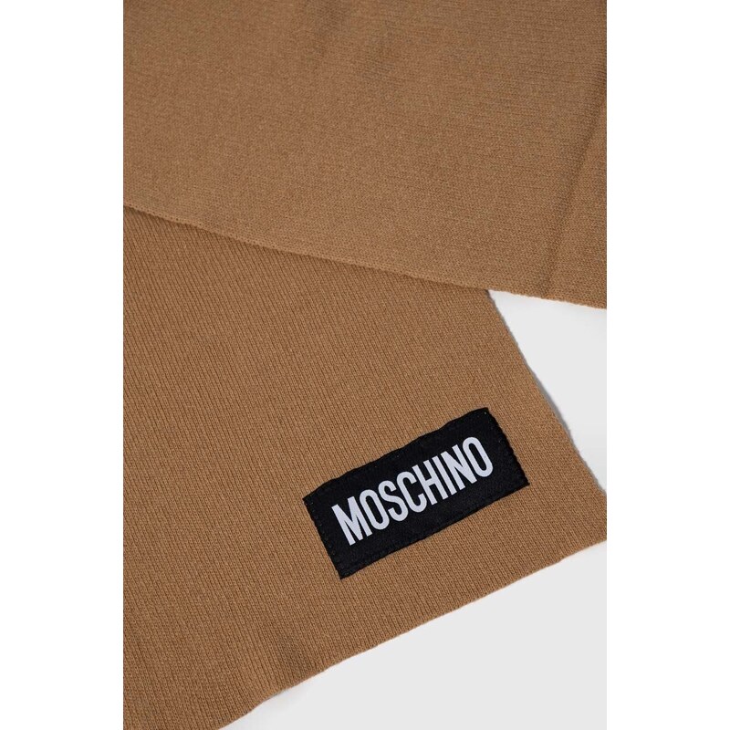 Кашмирен шал Moschino в кафяво с меланжов десен