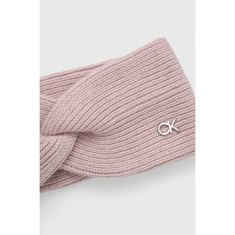 Лента за глава с вълна Calvin Klein в розово