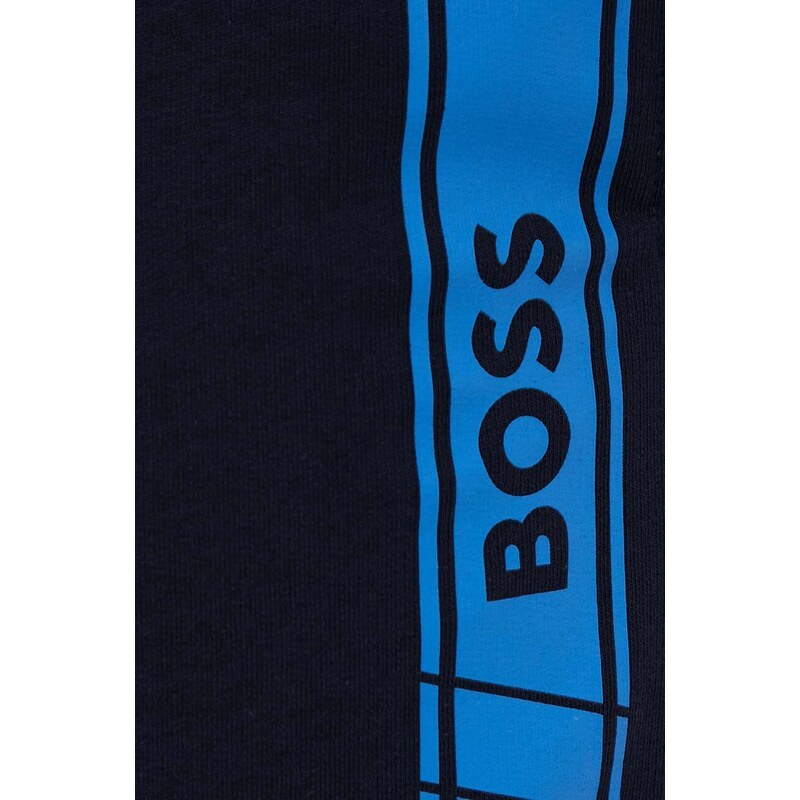 Домашен къс панталон от памук BOSS в синьо
