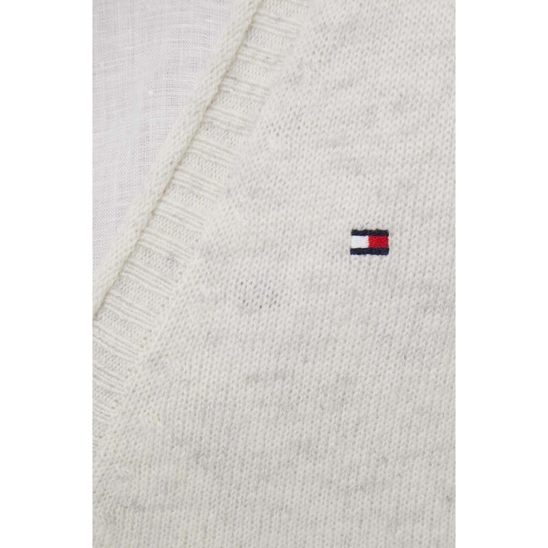 Вълнена жилетка Tommy Hilfiger в бежово от лека материя - GLAMI.bg
