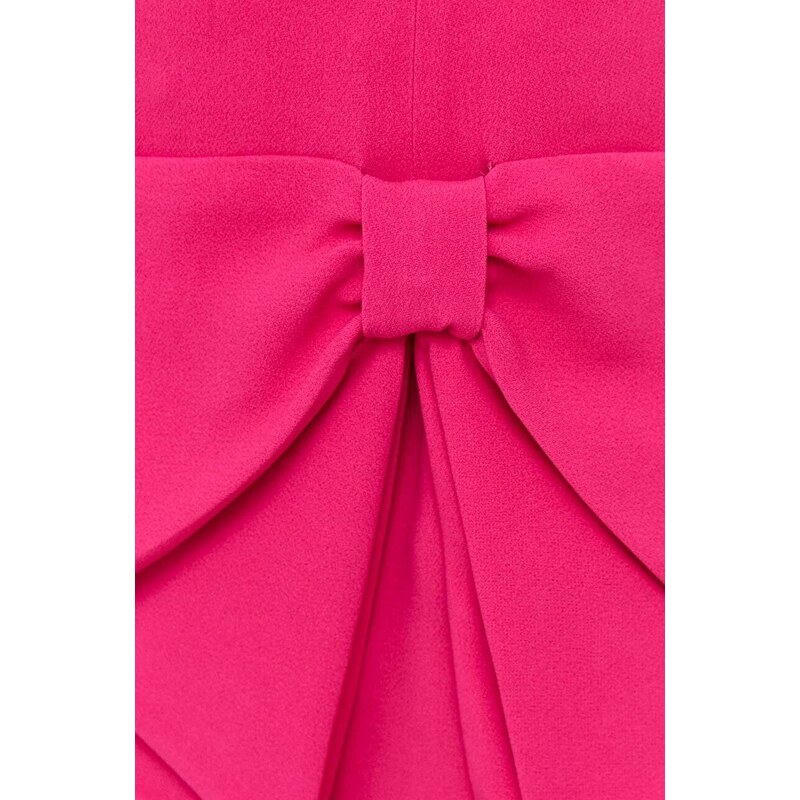 Къс панталон Red Valentino в розово с изчистен дизайн с висока талия