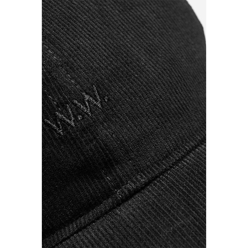 Джинсова шапка с козирка Wood Wood Low profile corduroy cap в черно с изчистен дизайн 12130810.9016