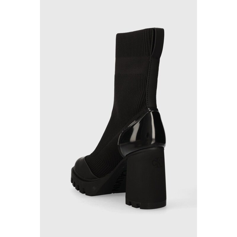 calvin klein jeans platform knit sock boots in black