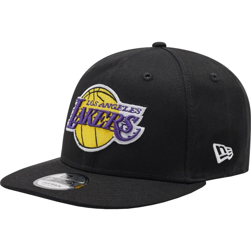 New Era - LA Lakers Team Side Patch Black 9FIFTY Snapback Cap - Bla