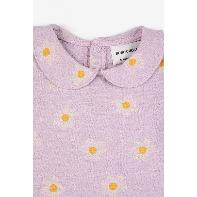 Бебешка блуза с дълги ръкави Bobo Choses в лилаво с яка
