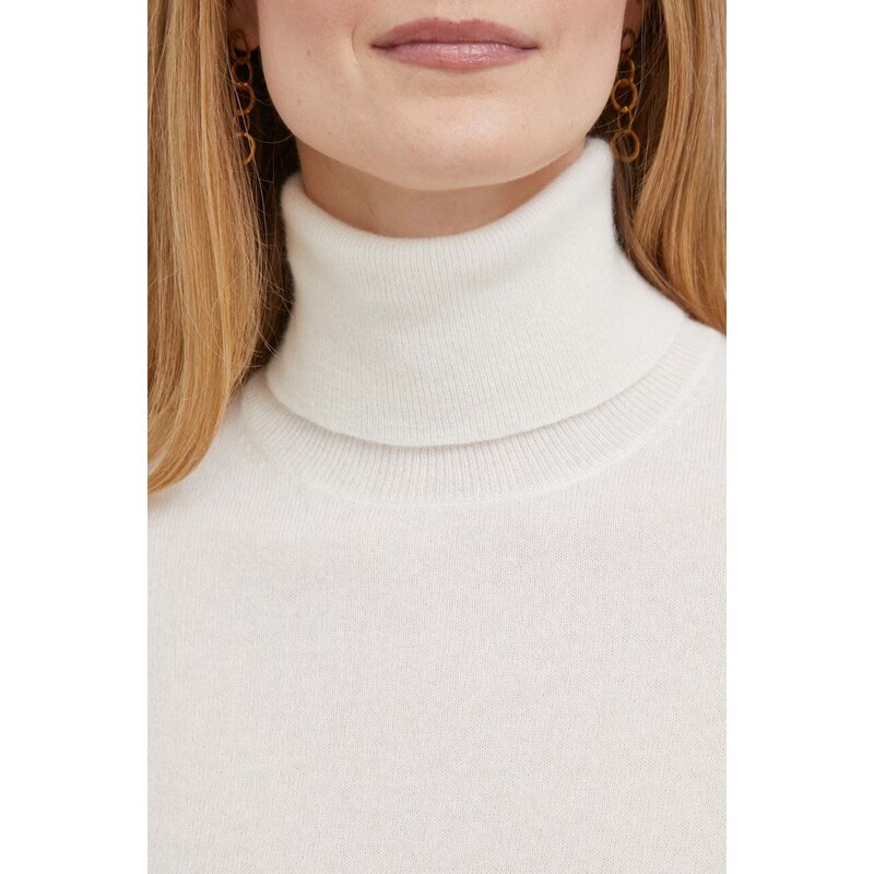 Кашмирен пуловер Polo Ralph Lauren в бежово от лека материя с поло