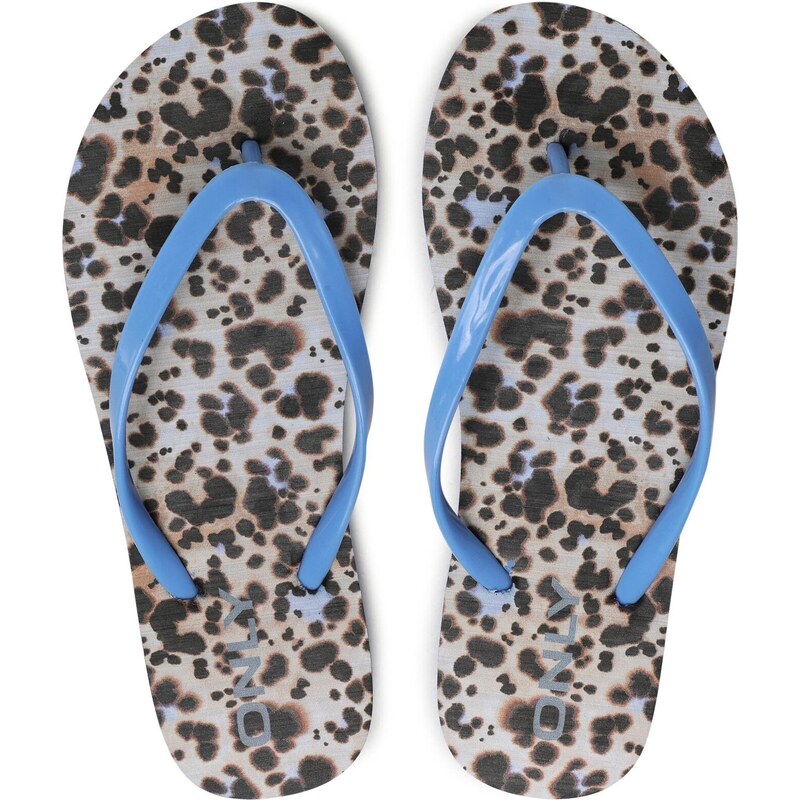 Джапанки ONLY Shoes Onllitzia Printed Flip Flop 15289331 Light Blue/Animal
