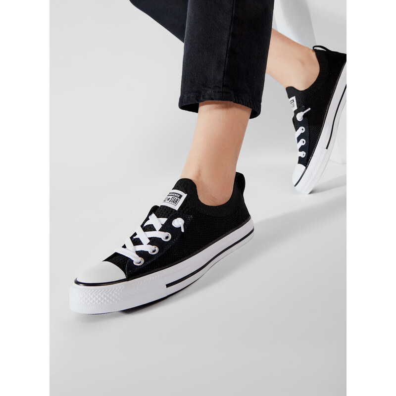 Converse Ctas Shoreline Knit Slip 565489C Black White Black