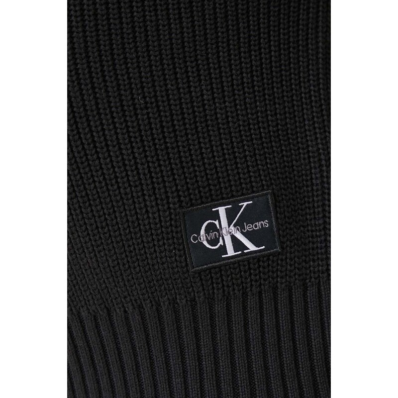 Памучна жилетка Calvin Klein Jeans в черно от лека материя