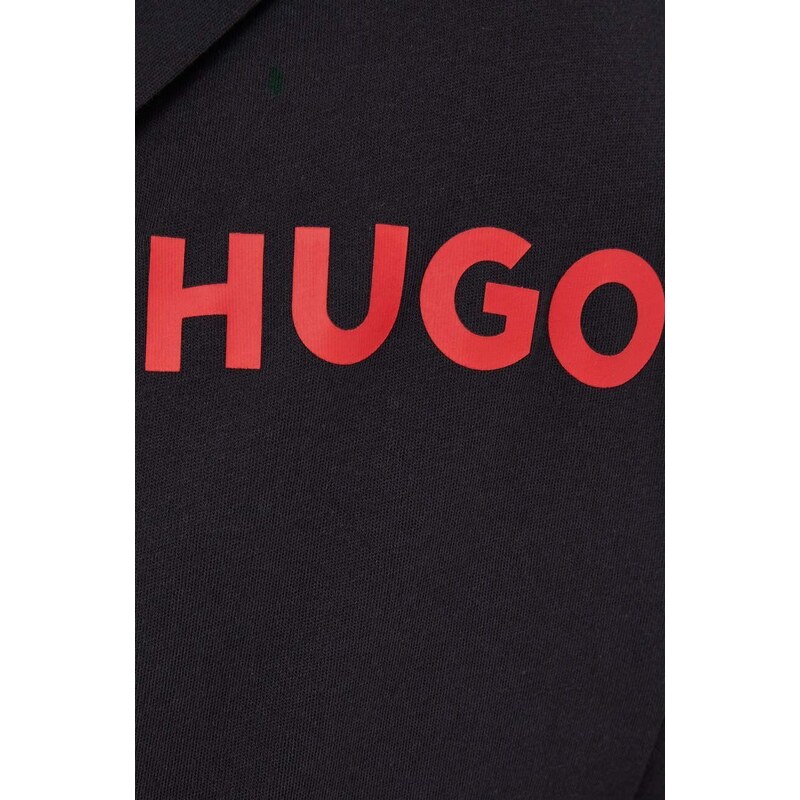 Памучен халат HUGO в черно 50501421