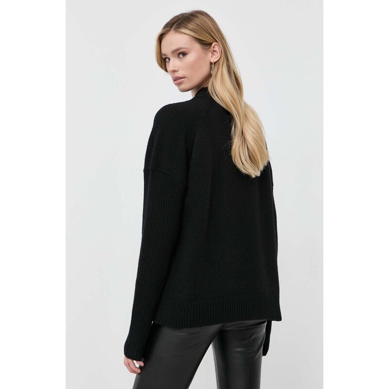 Вълнен пуловер BOSS дамски в черно