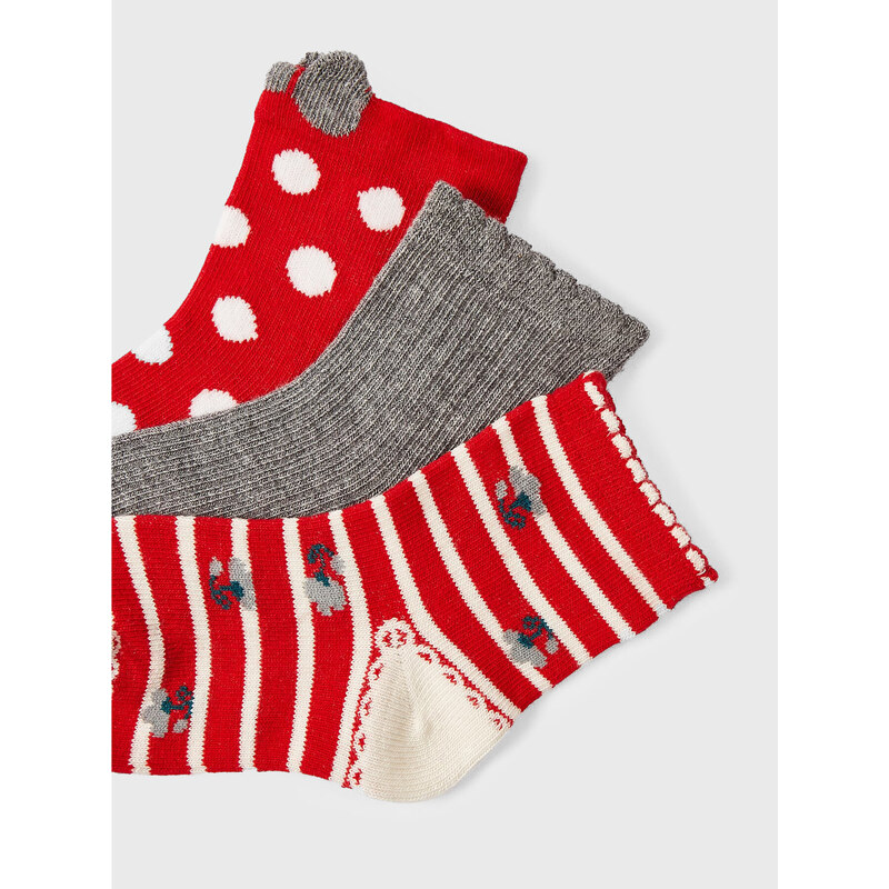 Комплект 3 чифта дълги чорапи детски Mayoral 10271 Rojo 25