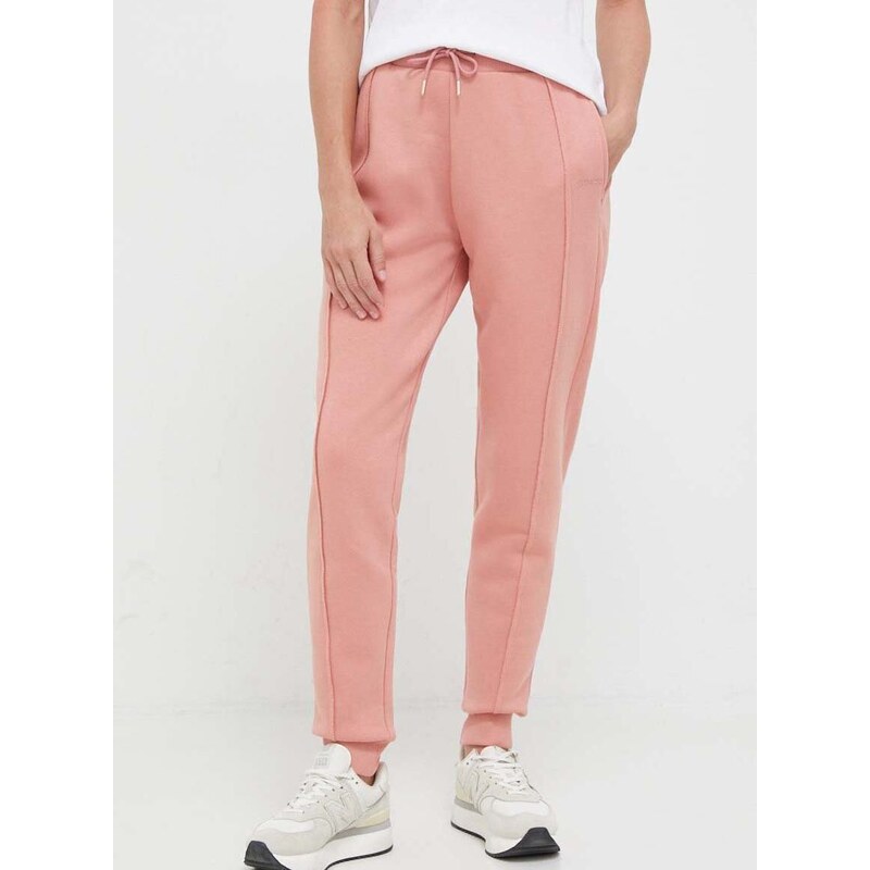 Спортен панталон Guess в розово с изчистен дизайн