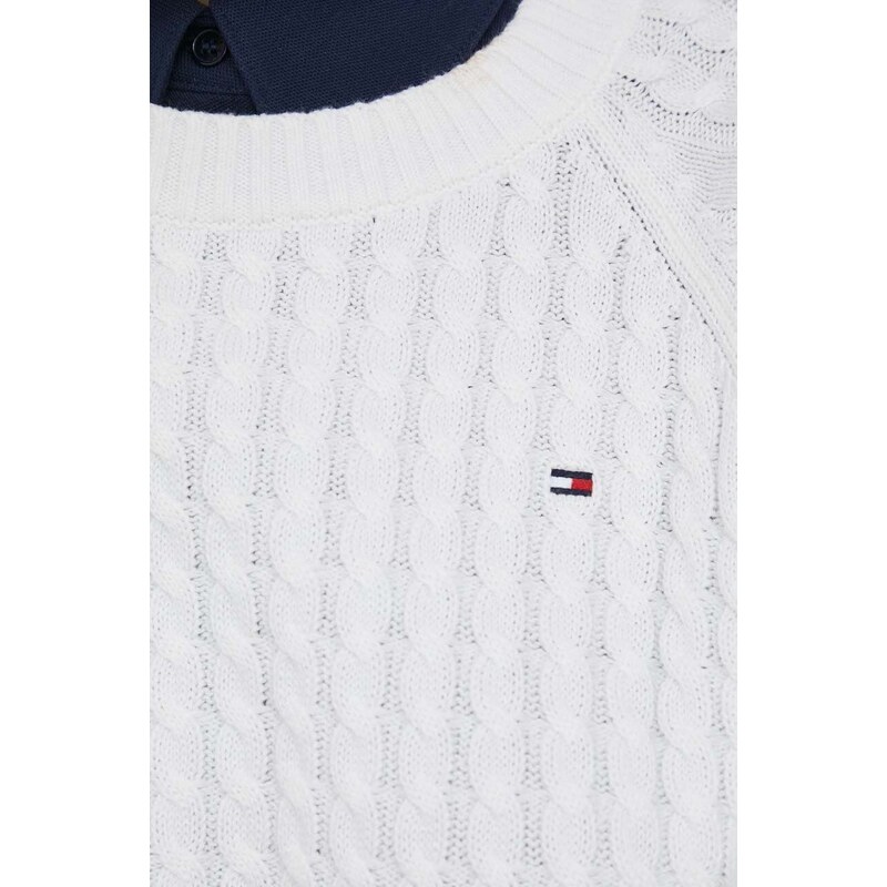 Памучен пуловер Tommy Hilfiger в бежово WW0WW39906