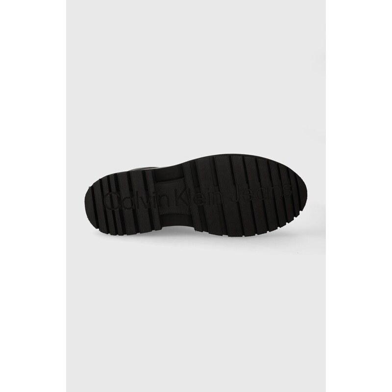 Кожени туристически обувки Calvin Klein Jeans EVA MID LACEUP BOOT LTH в черно YM0YM00837