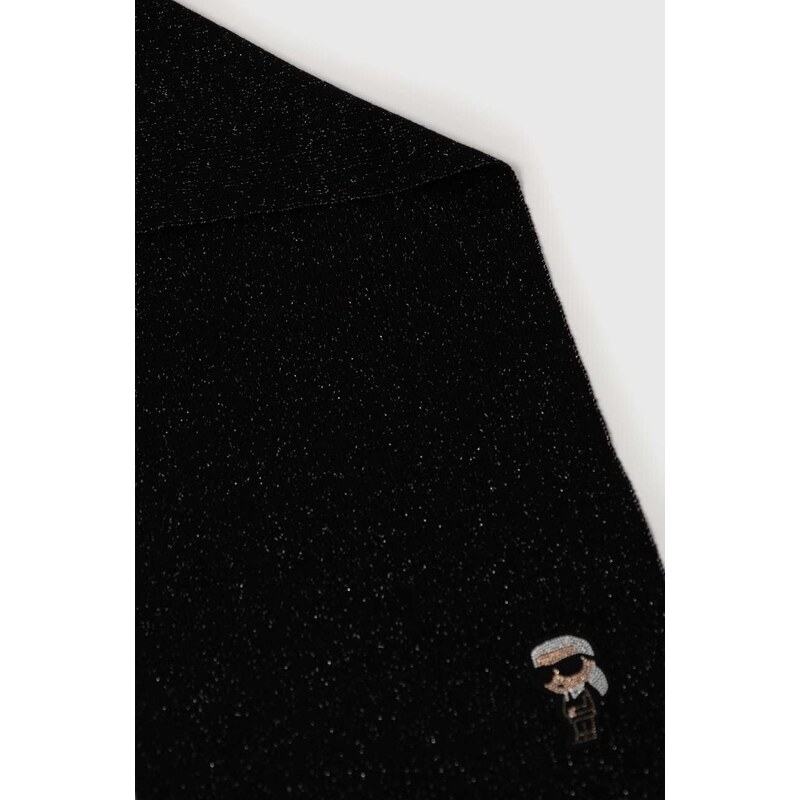 Вълнен шал Karl Lagerfeld в черно с десен