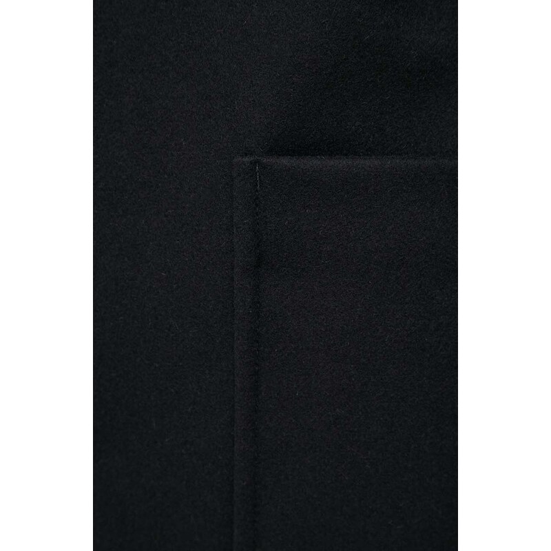 Вълнено палто Calvin Klein в черно преходен модел