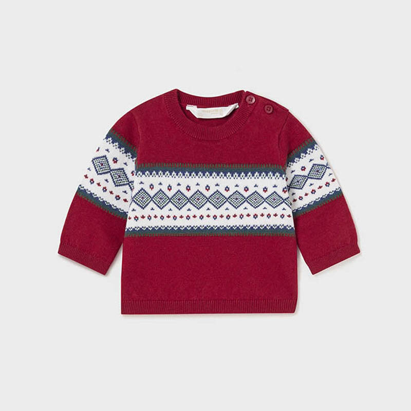 Бебешки жакардов пуловер Mayoral за момче