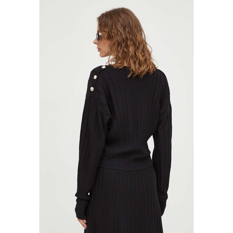 Вълнен пуловер BA&SH дамски в черно от лека материя