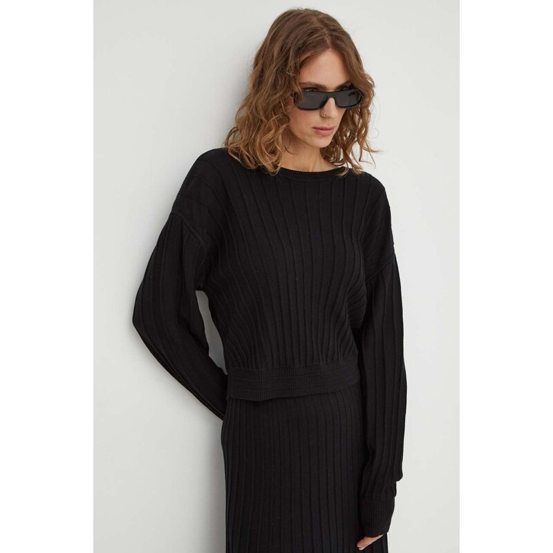 Вълнен пуловер BA&SH дамски в черно от лека материя