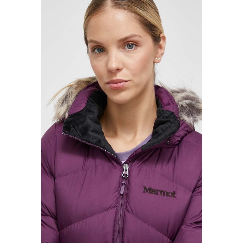 Пухено яке Marmot Montreaux в лилаво зимен модел