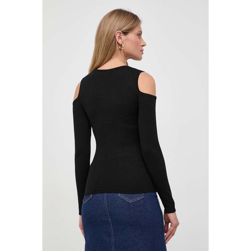 Пуловер Guess дамски в черно от лека материя