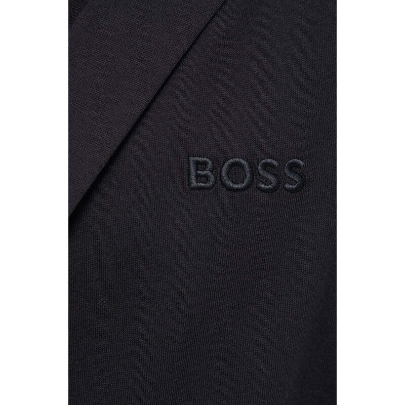 Памучен халат BOSS в черно