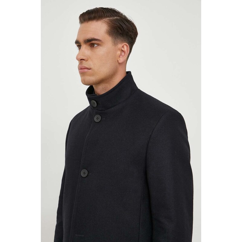 Вълнено палто Calvin Klein в тъмносиньо преходен модел - GLAMI.bg