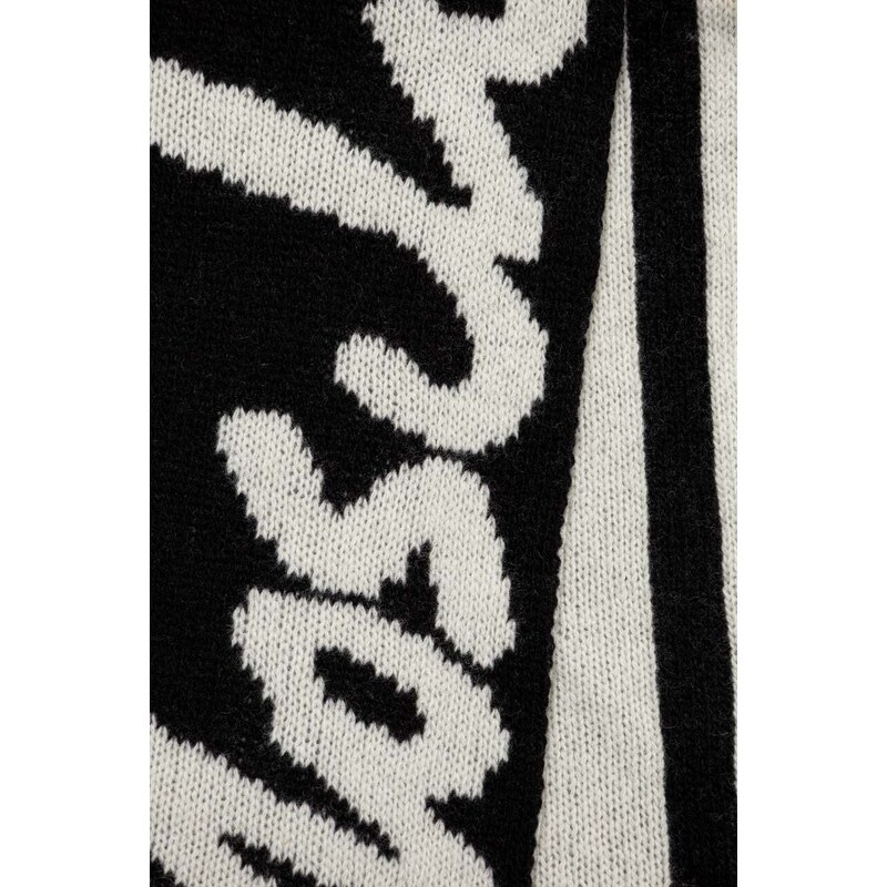 Вълнен шал Moschino в черно с десен
