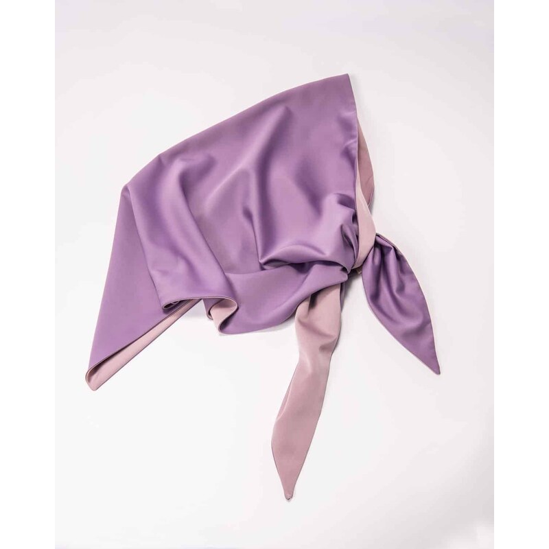 EVÉN Anna Double-Sided Satin Head Scarf Purple and Pink