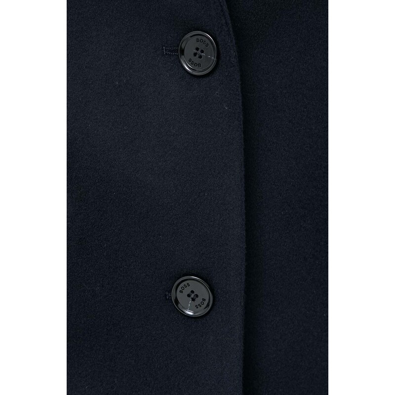 Вълнено палто BOSS в синьо преходен модел