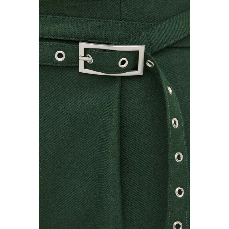 Панталон Gestuz Fenaya в зелено с широка каройка, с висока талия