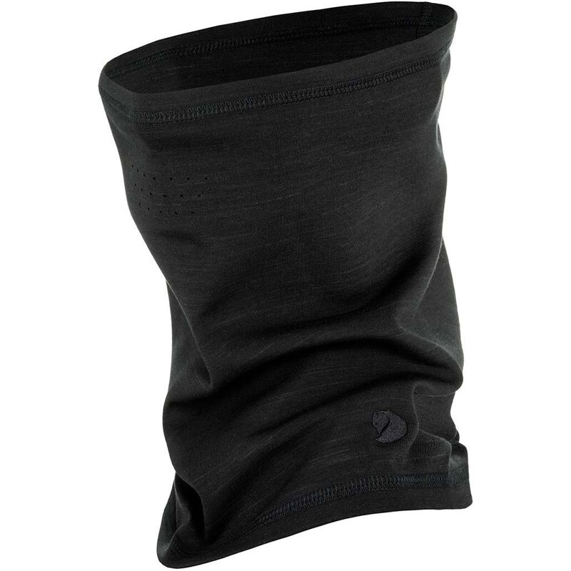 Кръгъл шал с вълна Fjallraven Keb Fleece Neck Gaiter в черно с изчистен дизайн