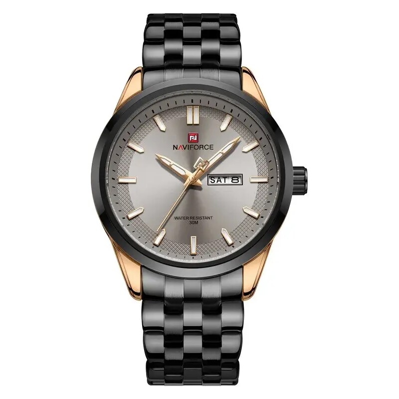 Curren Мъжки часовник Naviforce Twingle, Неръждаема стомана, Черен / Розово Злато